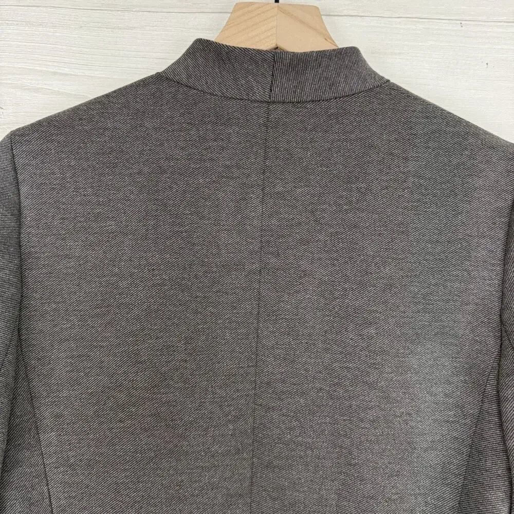 J.Crew Going Out Blazer Size‎ 8 Tall Gray Open Front Stretch Knit Twill Office